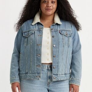 Levi's Strauss Womens Original Sherpa Trucker Jean Jacket Plus Size 3X NWT